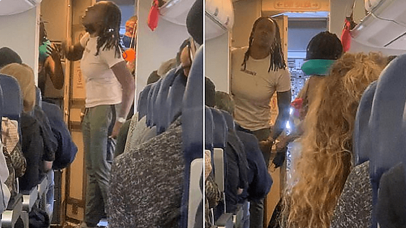 بالفيديو.. سبب طرد امرأة من طائرة أمريكية رغم الصراخ والبكاء