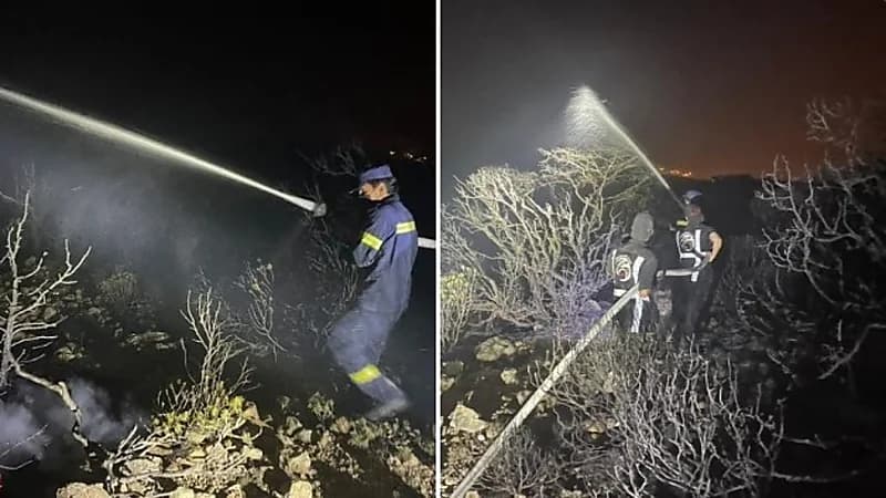 شاهد.. إخماد حريق جبل مرير في النماص