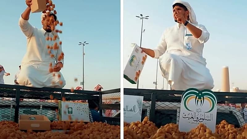 شاهد.. دلالي تمور يتعاملون بالدقيقة ودخلهم اليومي يتجاوز 900 ألف ريال