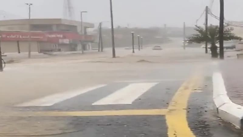 شاهد.. شوارع قلوة تغرق بمياه الأمطار الغزيرة