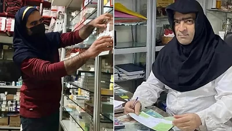 إيرانيون يرتدون الحجاب تضامنا مع العاملات بالصيدليات