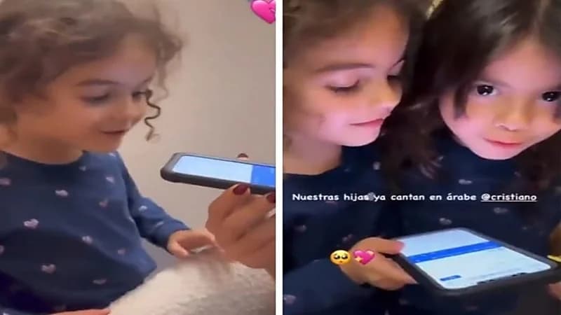 شاهد.. طفلتا رونالدو تتحدثان العربية في الرياض وتثيران تفاعلا واسعا