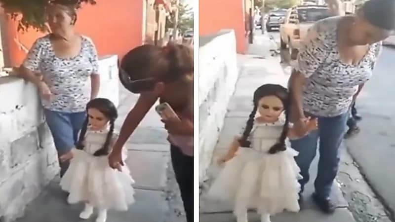 شاهد.. دمية تثير الجدل ترفض السير مع اي شخص سوى المسنين