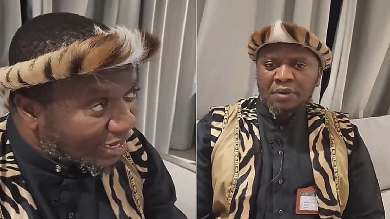 حاج يخطف الأنظار بزيه المصنوع من جلد النمور .. فيديو