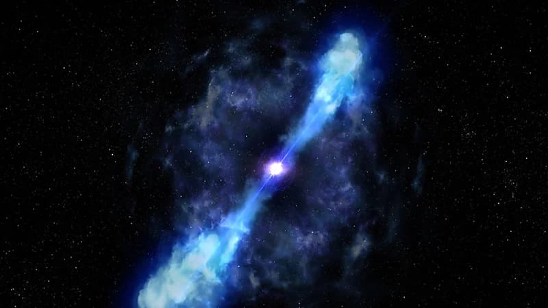 سطوع هائل في الفضاء نتيجة انفجار نجمي نيوترونين