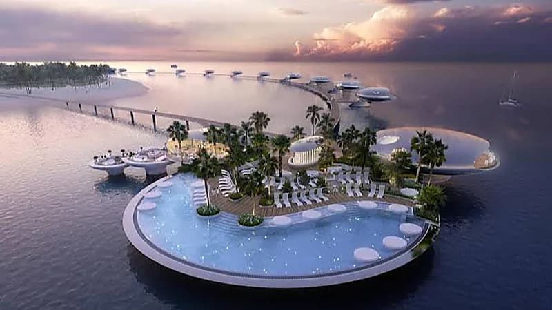 لقطات ساحرة تكشف حجم العمل الضخم في جزيرة شيبارة بوجهة البحر الأحمر .. فيديو