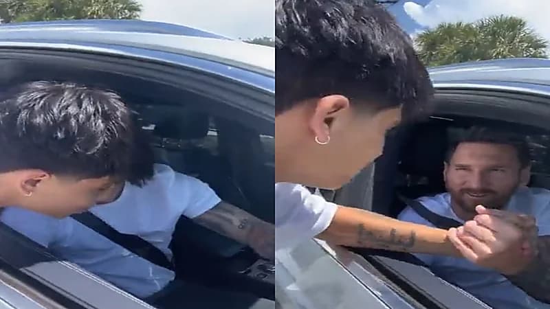 صدمة مشجع بعدما منحه ميسي قبلة.. فيديو