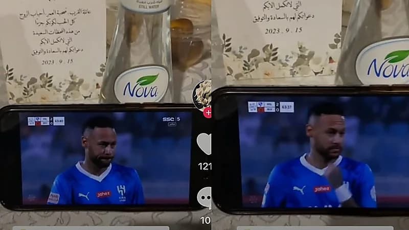 فتاة في عرس تترك الاحتفال لتتابع نيمار  ..  فيديو