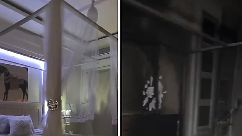 فتاة توثق غرفتها بعد إحتراقها .. فيديو