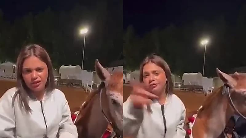 تركي آل محبوب يهدي سارة مهند خيل أصيل بعد زيارتها للطائف   .. فيديو