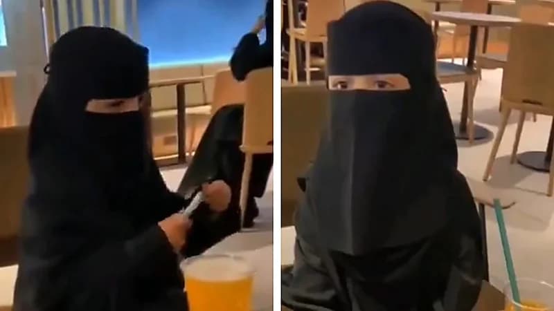 طفلة تخطف الأنظار بالعباءة والنقاب..فيديو