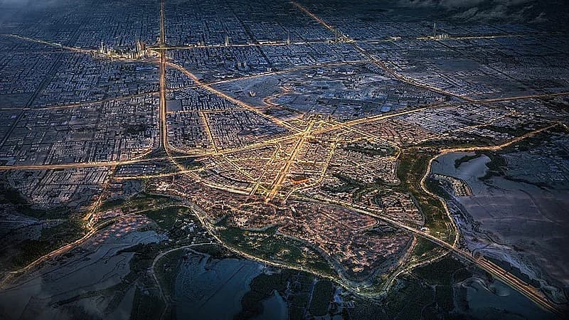 لقطات تكشف حجم الأعمال الإنشائية القائمة لتنفيذ البنية التحتية بمشروع الدرعية .. صور