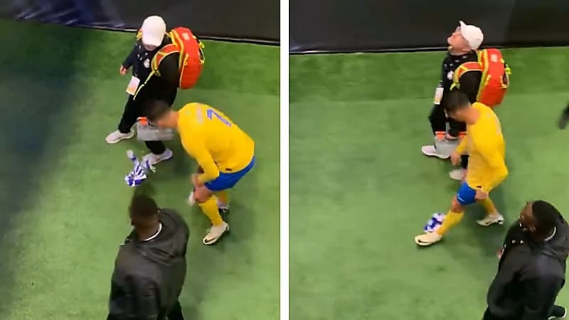 حركة غريبة من رونالدو مع شال الهلال .. فيديو