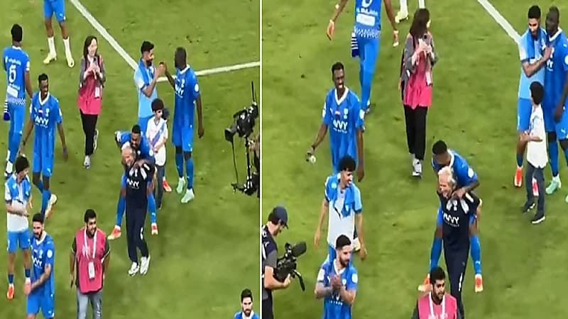 جيسوس يحمل مالكوم على ظهره .. فيديو