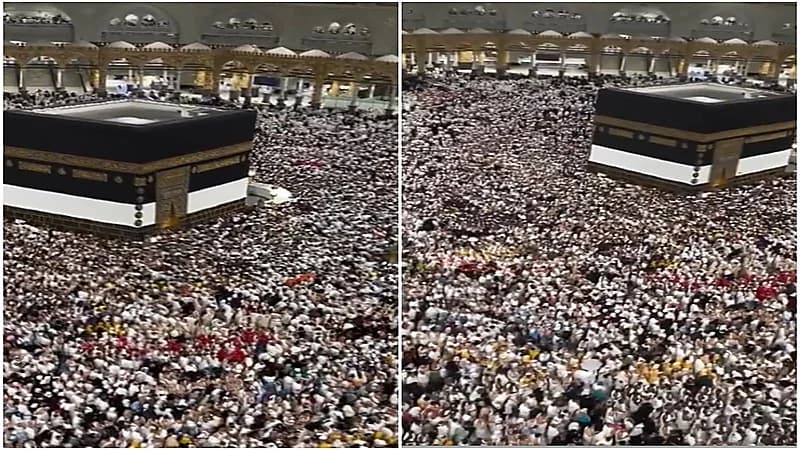 مشهد مهيب لحجاج يكبرون حول الكعبة .. فيديو