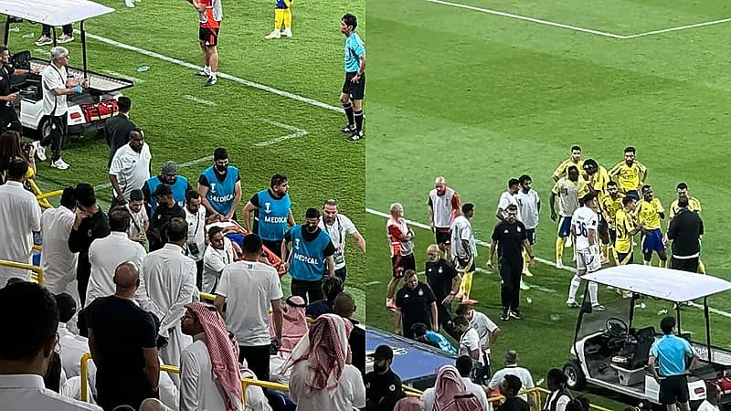 لحظة خروج سالم النجدي من المباراة محمولًا على نقالة .. فيديو