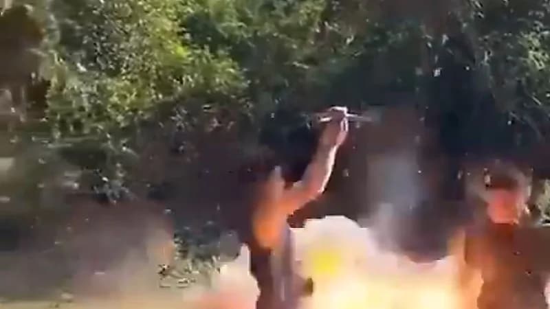 عملية تدريب تنتهي بانفجار وإصابة العسكري بجروح خطيرة. فيديو