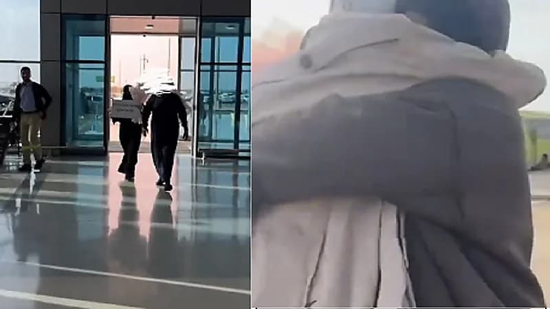 فرحة عائلة لحظة عودة ابنتهم من الابتعاث .. فيديو