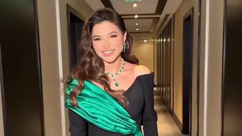 نهى نبيل تخطف الأنظار بالأخضر والأسود في حفل زفاف شيرين بيوتي .. صور