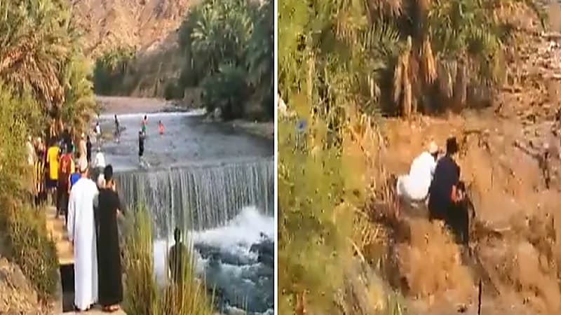 بالفيديو .. سيول جارفة تهاجم شبان وتطيح بأحدهم سلطان عمان