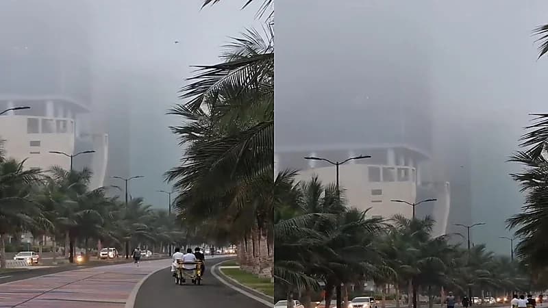 بالفيديو.. انتشار ضباب كثيف بالواجهة البحرية في جدة